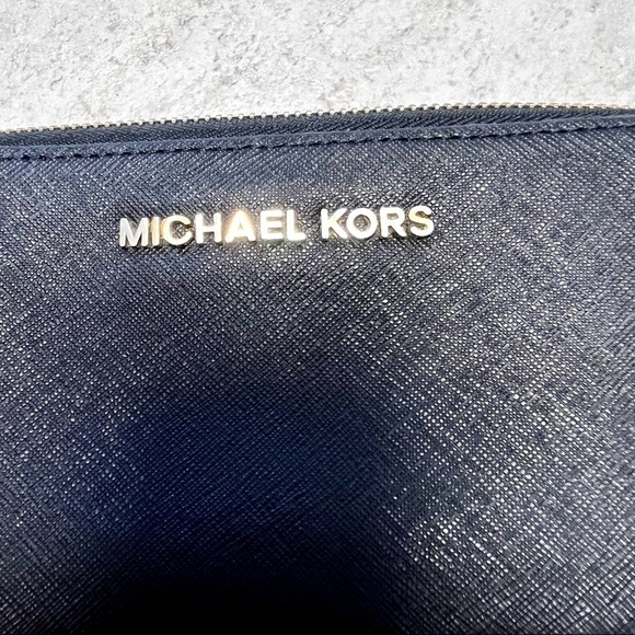 MICHAEL KORS Jet Set Travel Large Crossgrain Leather Wallet black womens - Picture 4 of 10